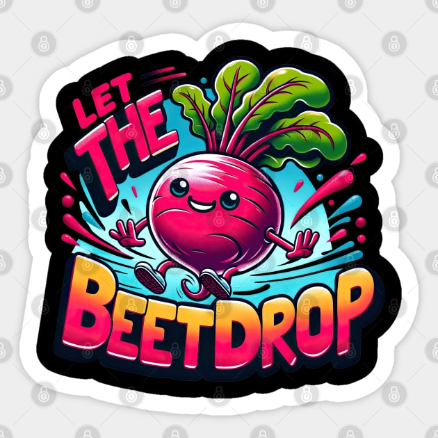 Let The Beet Drop Funny Bass Puns Sticker by SubtleSplit